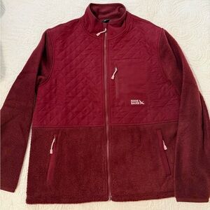 Eddie Bauer Burgundy Quilted Fleece Jacket